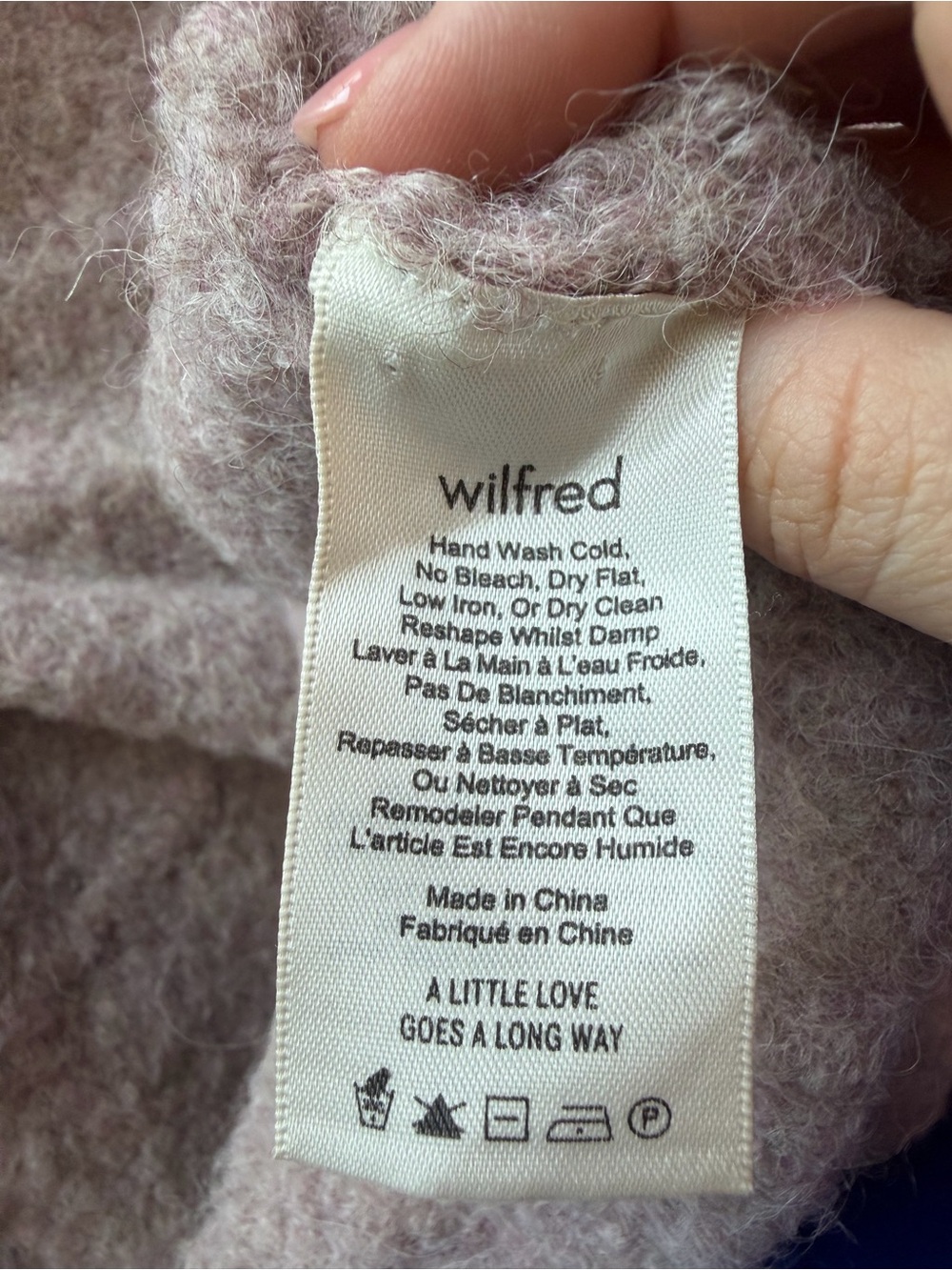 Wilfred Aritzia Lilac/Light Pink Alpaca Cardigan Size XS - Picture 10 of 10